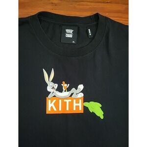 Kith x Looney Tunes Bugs Bunny Carrot Box Tee Size XL Mens Black 100% Cotton